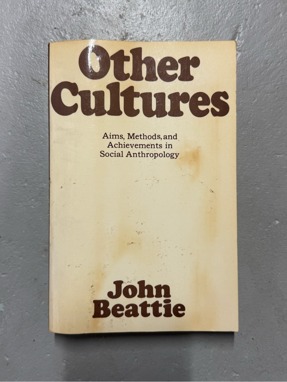 Vintage Other Cultures John Beattie Social Anthropology Paperback Oxford